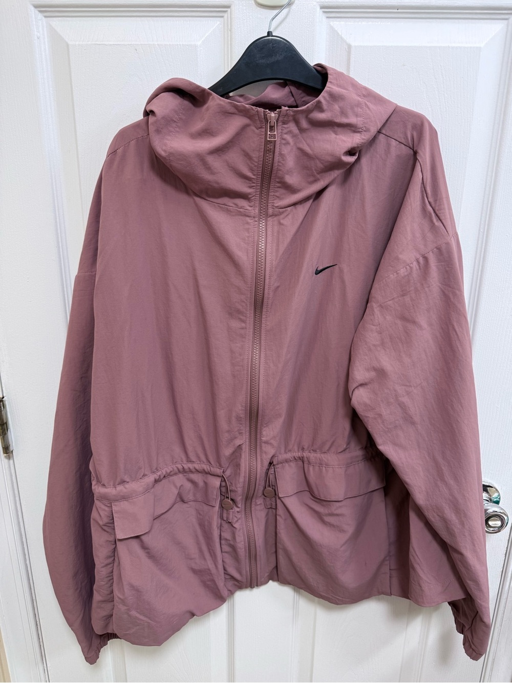 NWT Nike Women's Dusty Rose Hooded Windbreaker Jacket, Size XL